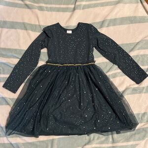 Hanna Andersson Dark Green Dress with Gold Accents